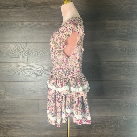 Sokie Collective Size S The Mini Flicker Dress Light Pink Floral Cottagecore NWT - Picture 4 of 6